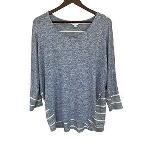 Market & Spruce Gray Scoop Neck Dolman Blouse - Large - Stitch Fix